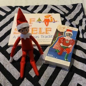 Boy Elf on the shelf with book & NWT outfit